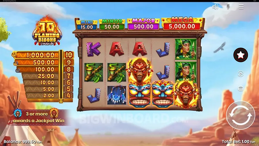 10 Flaming Bisons slot