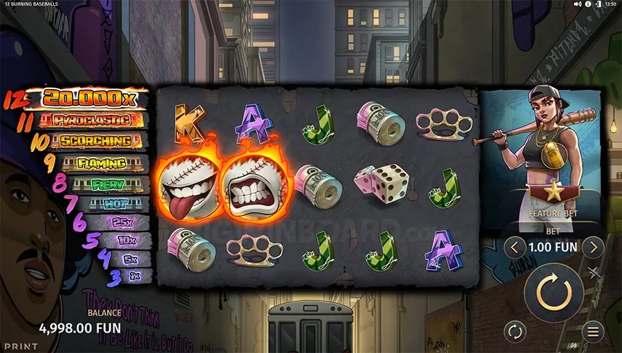 12 Burning Baseballs slot