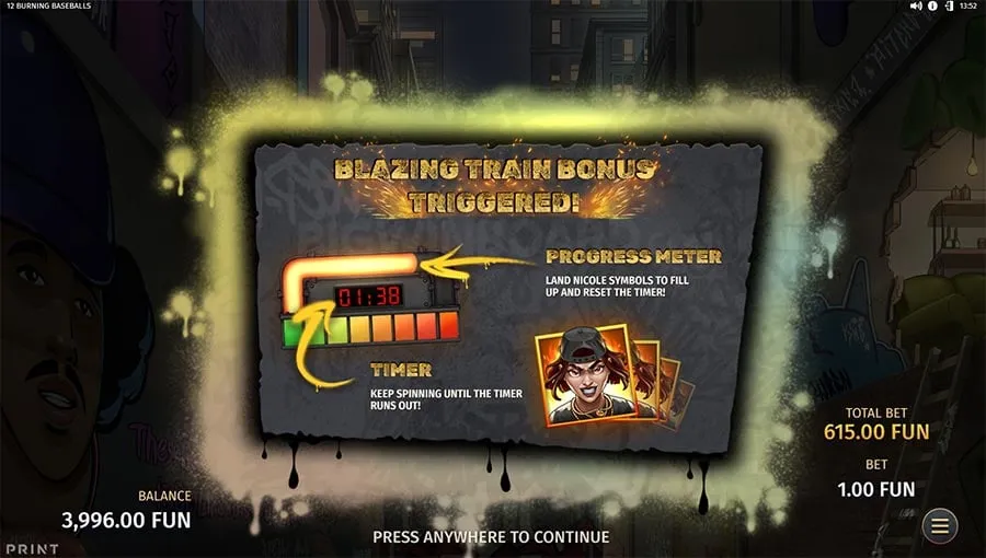 12 Burning Baseballs slot