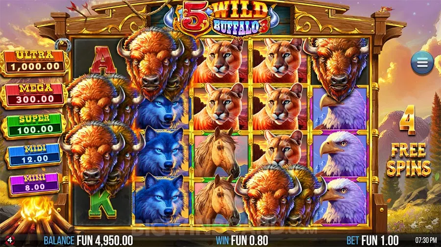 5 Wild Buffalo 3 slot