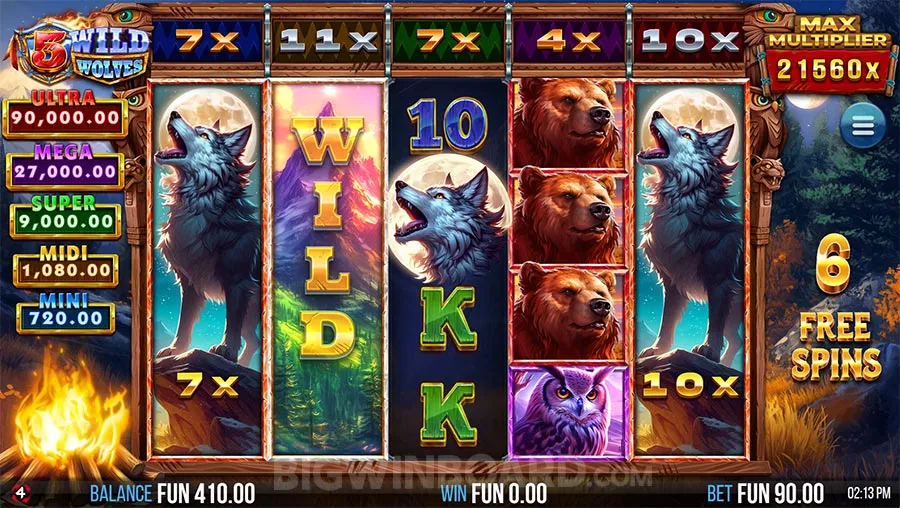 5 Wild Wolves slot