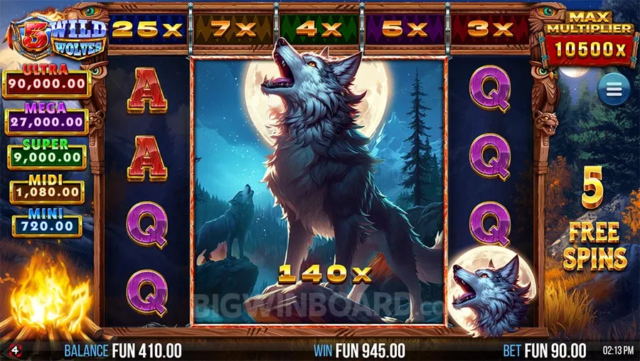5 Wild Wolves slot