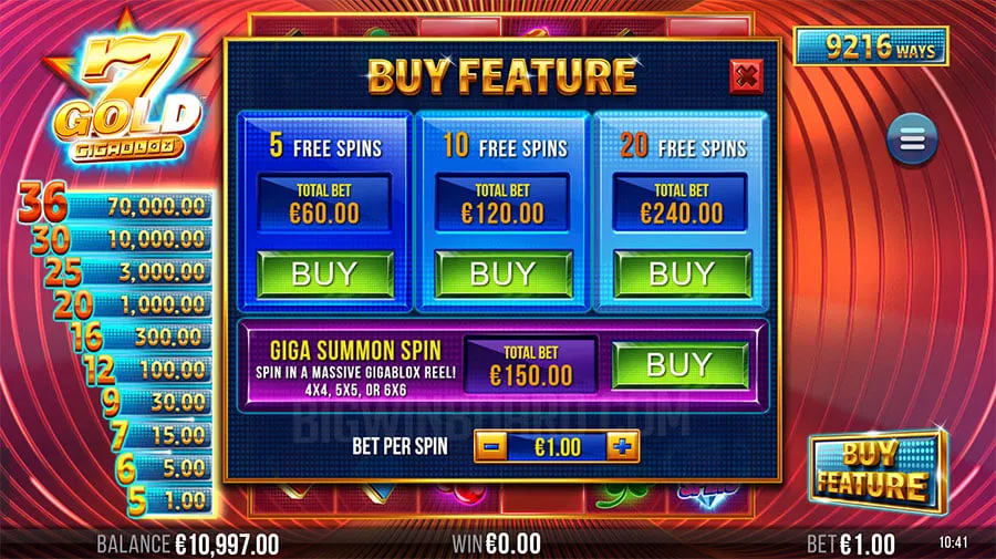 7 Gold Gigablox slot