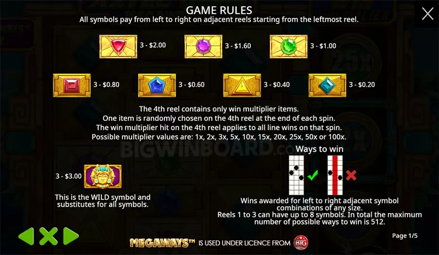 Aztec Gems Megaways slot