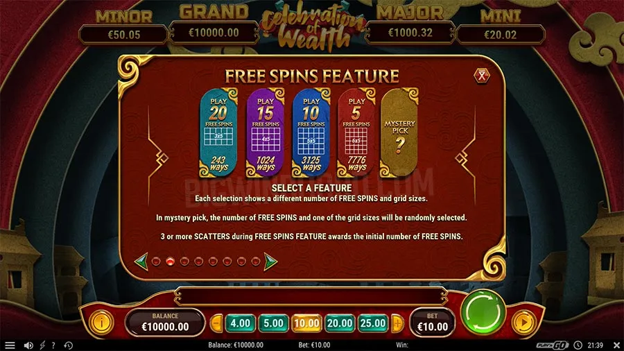 celebration of wealth slot