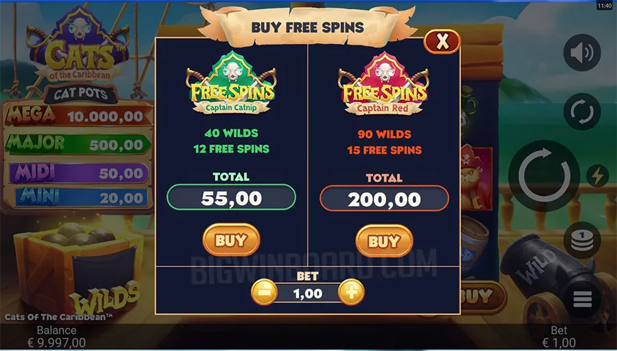 Cats of the Caribbean slot