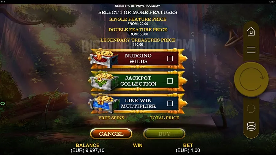 Chests of Gold Power Combo slot