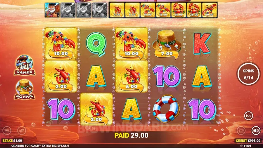 Crabbin For Cash Extra Big Catch slot
