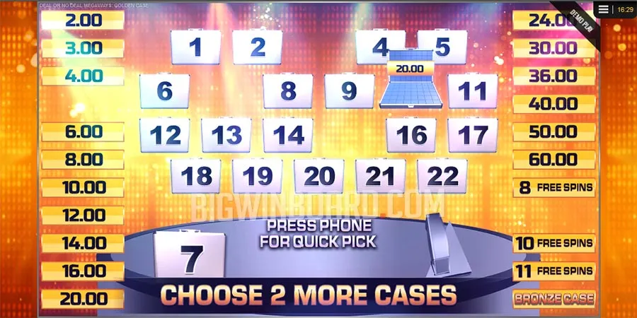 Deal or No Deal Golden Case Megaways slot