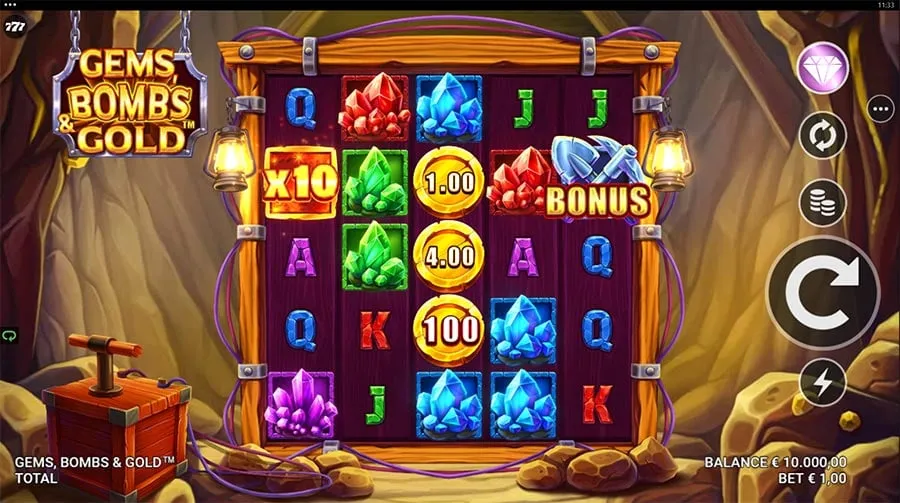 Gems, Bombs & Gold slot