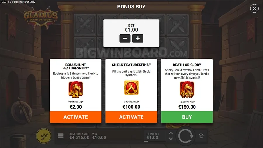 Gladius Death or Glory slot