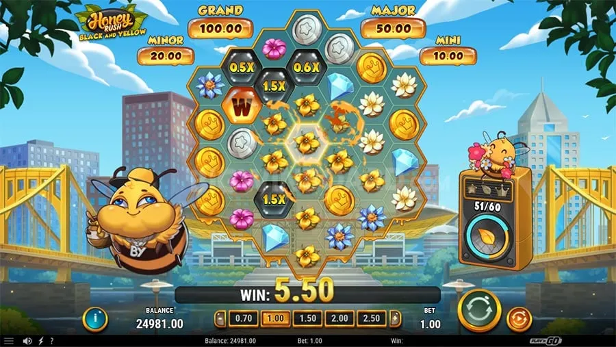 Honey Rush Black and Yellow slot