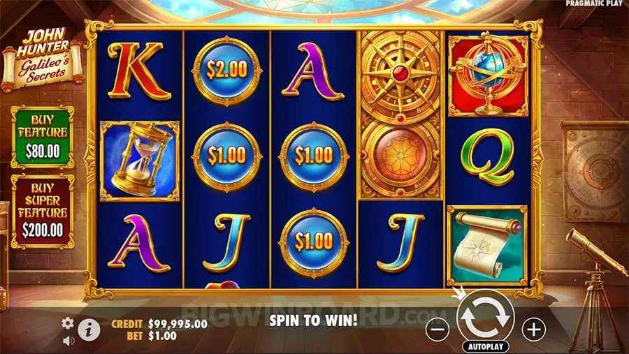 John Hunter and Galileo's Secrets slot