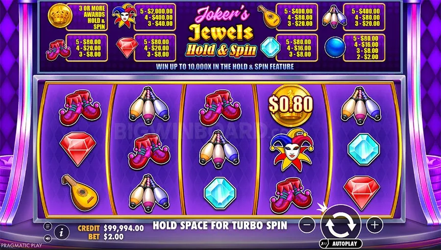 Joker's Jewels Hold & Spin slot