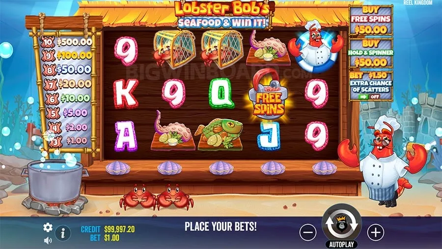 Lobster Bob's Sea Food and Win It slot