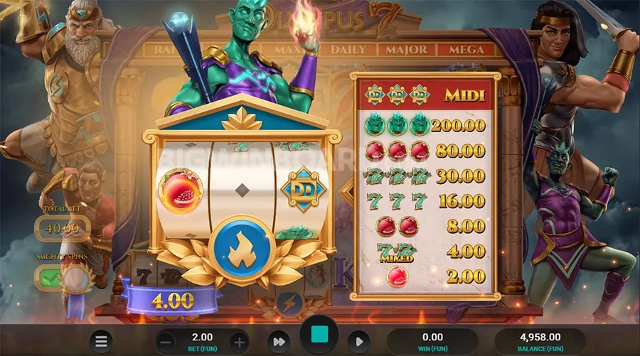 Olympus 7’s Dream Drop slot