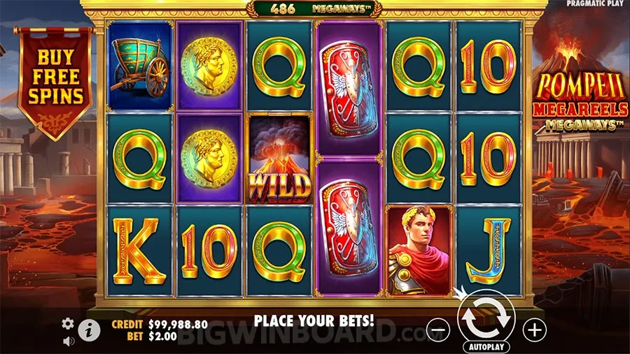 Pompeii Megareels Megaways slot