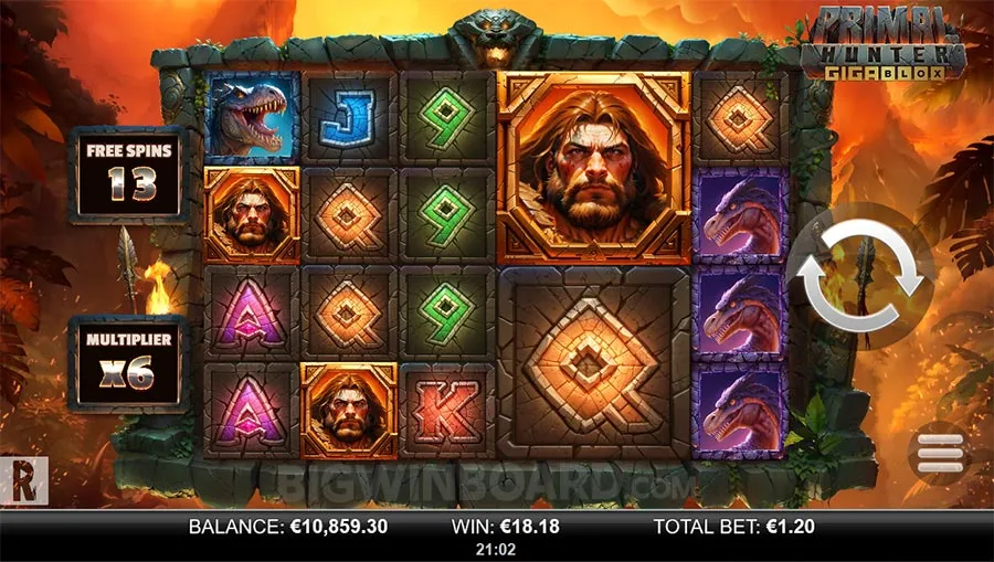 Primal Hunter Gigablox slot