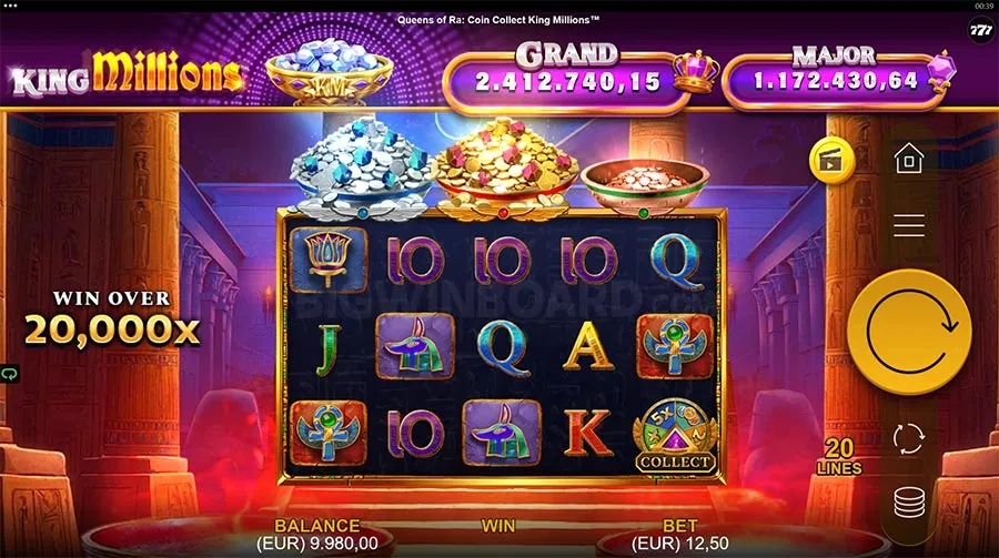 Queens of Ra Coin Collect King Millions slot