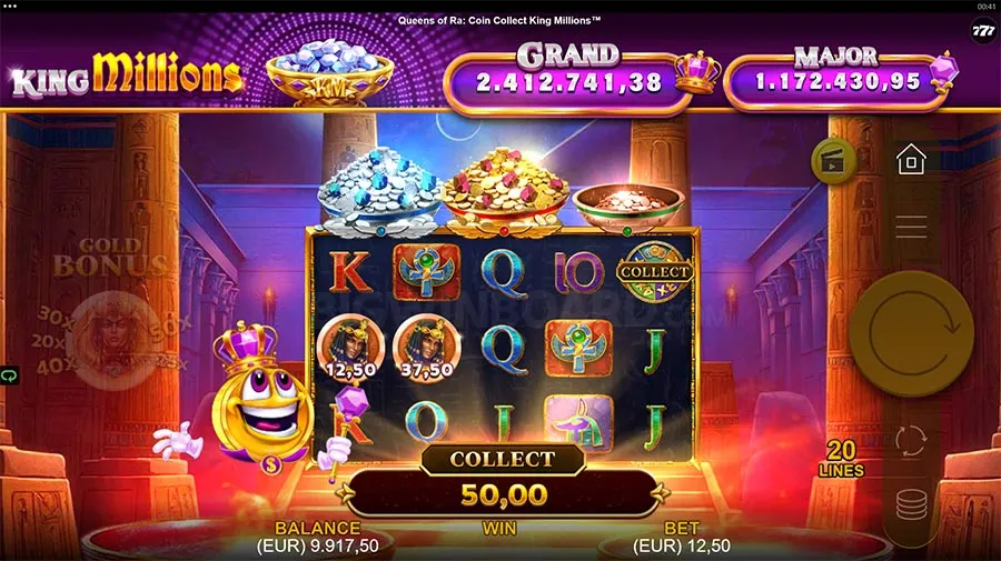 Queens of Ra Coin Collect King Millions slot