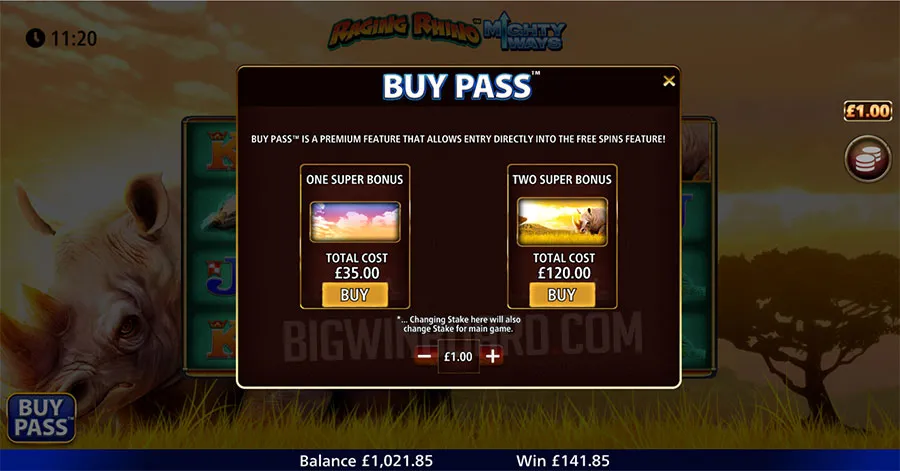 Raging Rhino Mighty Ways slot