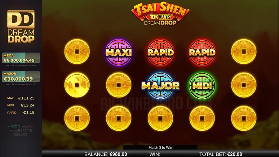 Tsai Shen 10K Ways Dream Drop slot