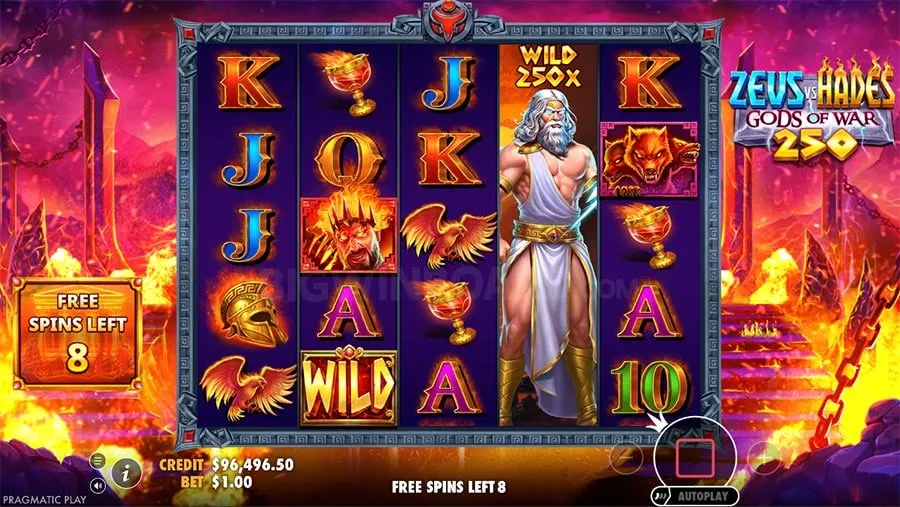 Zeus vs Hades Gods of War 250 slot