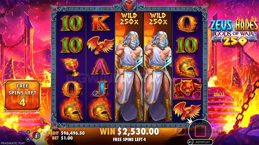 Zeus vs Hades Gods of War 250 slot