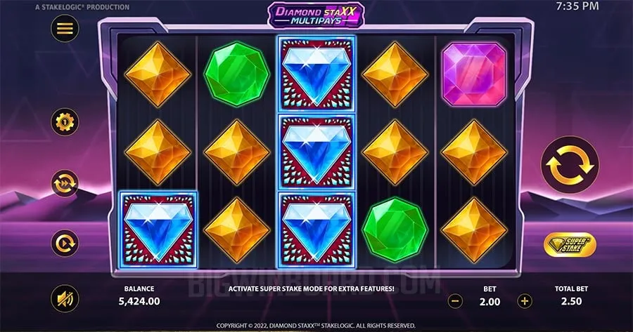 Diamond Staxx Multipays slot