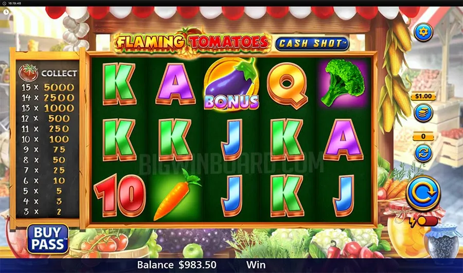 Flaming Tomatoes Cash Shot slot