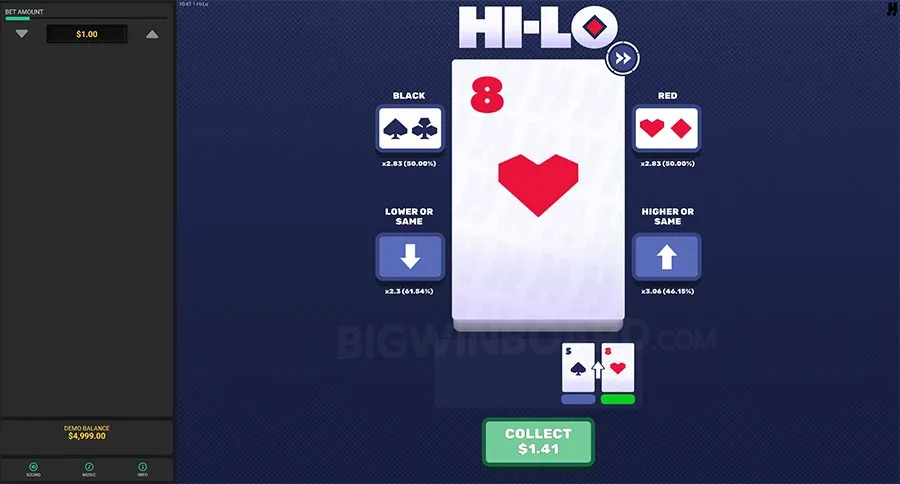 Hi-Lo by Hacksaw Gaming