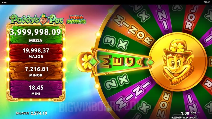 Paddy's Pot Mega Moolah slot