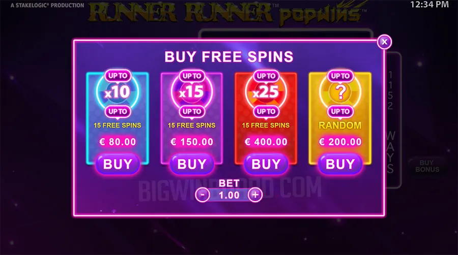 Runner Runner PopWins slot