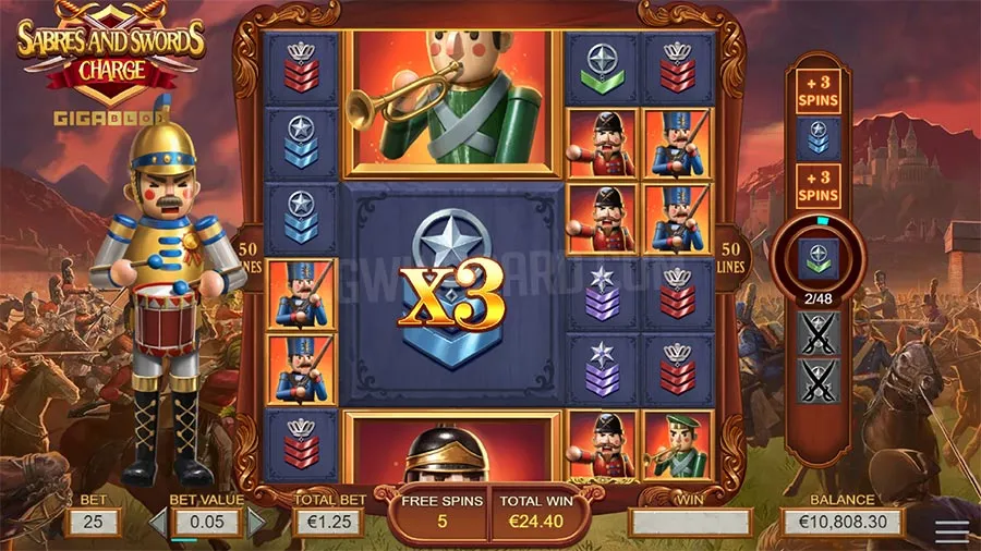 Swords and Sabres Charge Gigablox slot