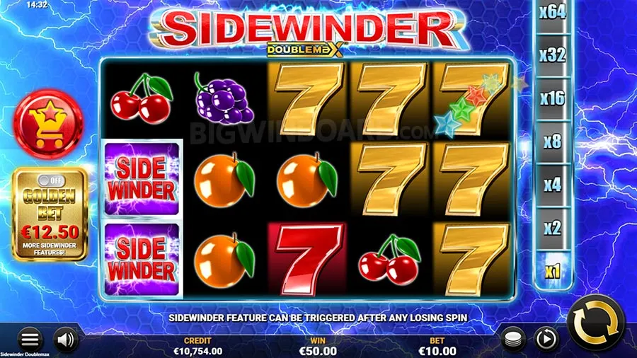 Sidewinder DoubleMax slot
