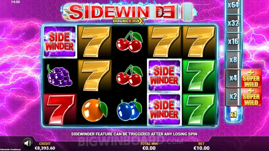 Sidewinder DoubleMax slot
