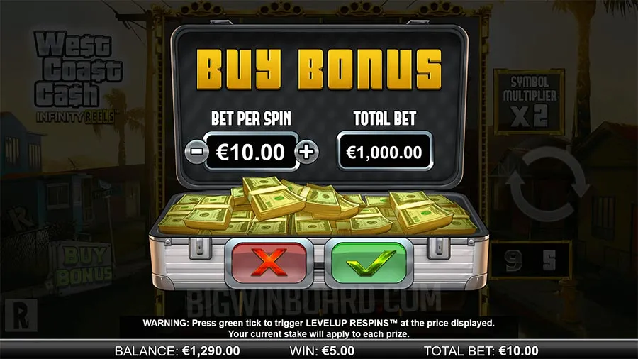 West Coast Cash Infinity Reels slot