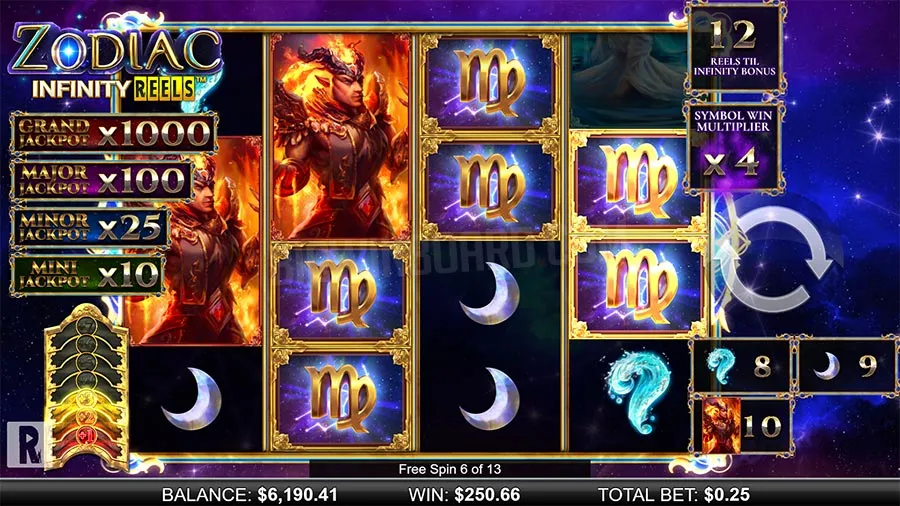 zodiac infinity reels slot